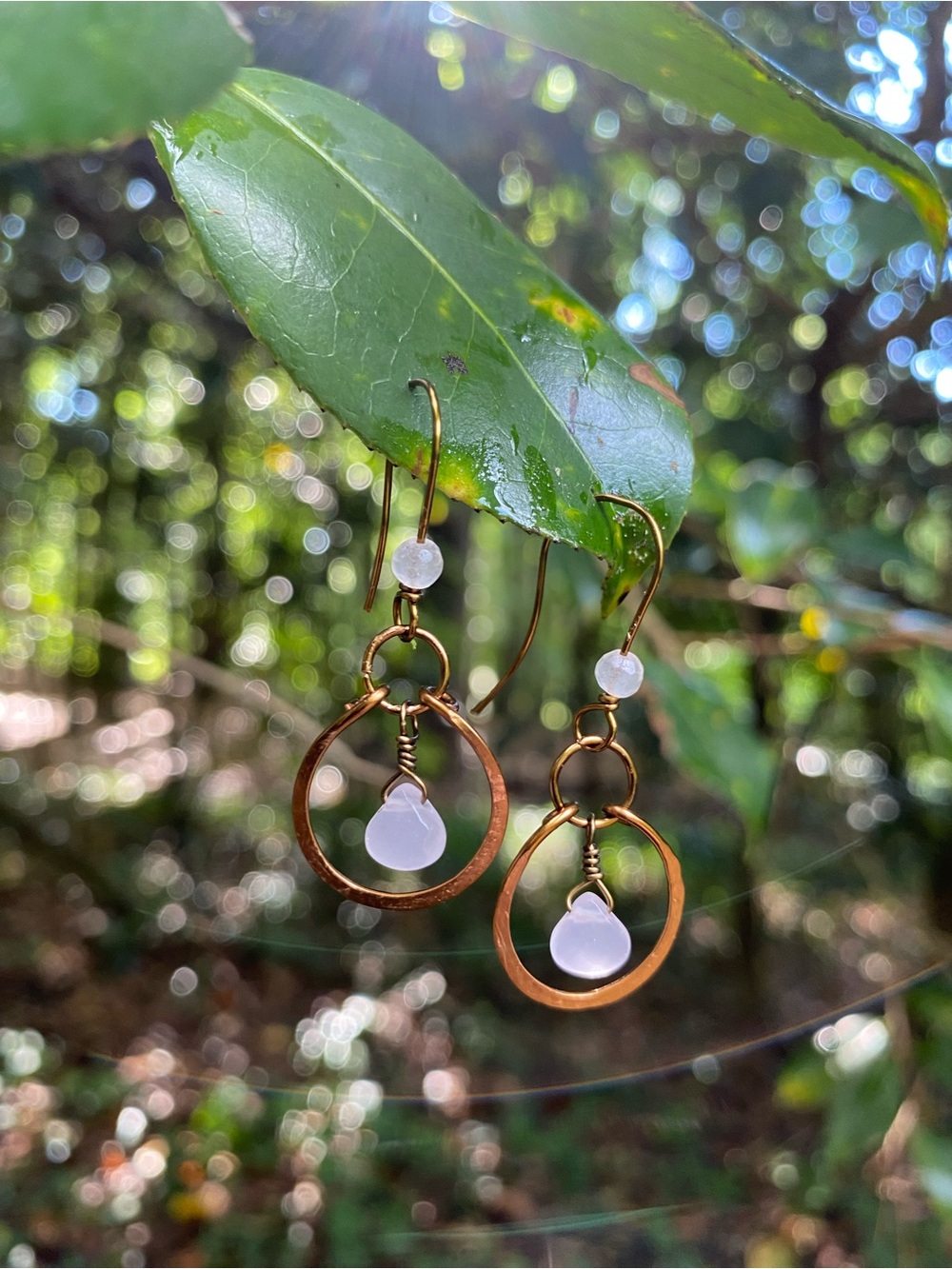 Bronze Chalcedony Hoops